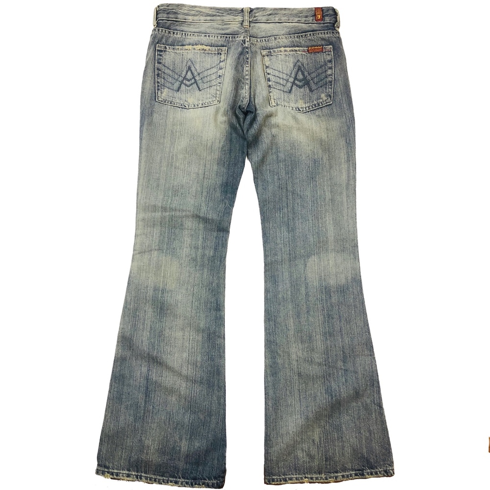 [7FAM] Distressed "A" Pocket Bootcut Jeans - Picture 3 of 6